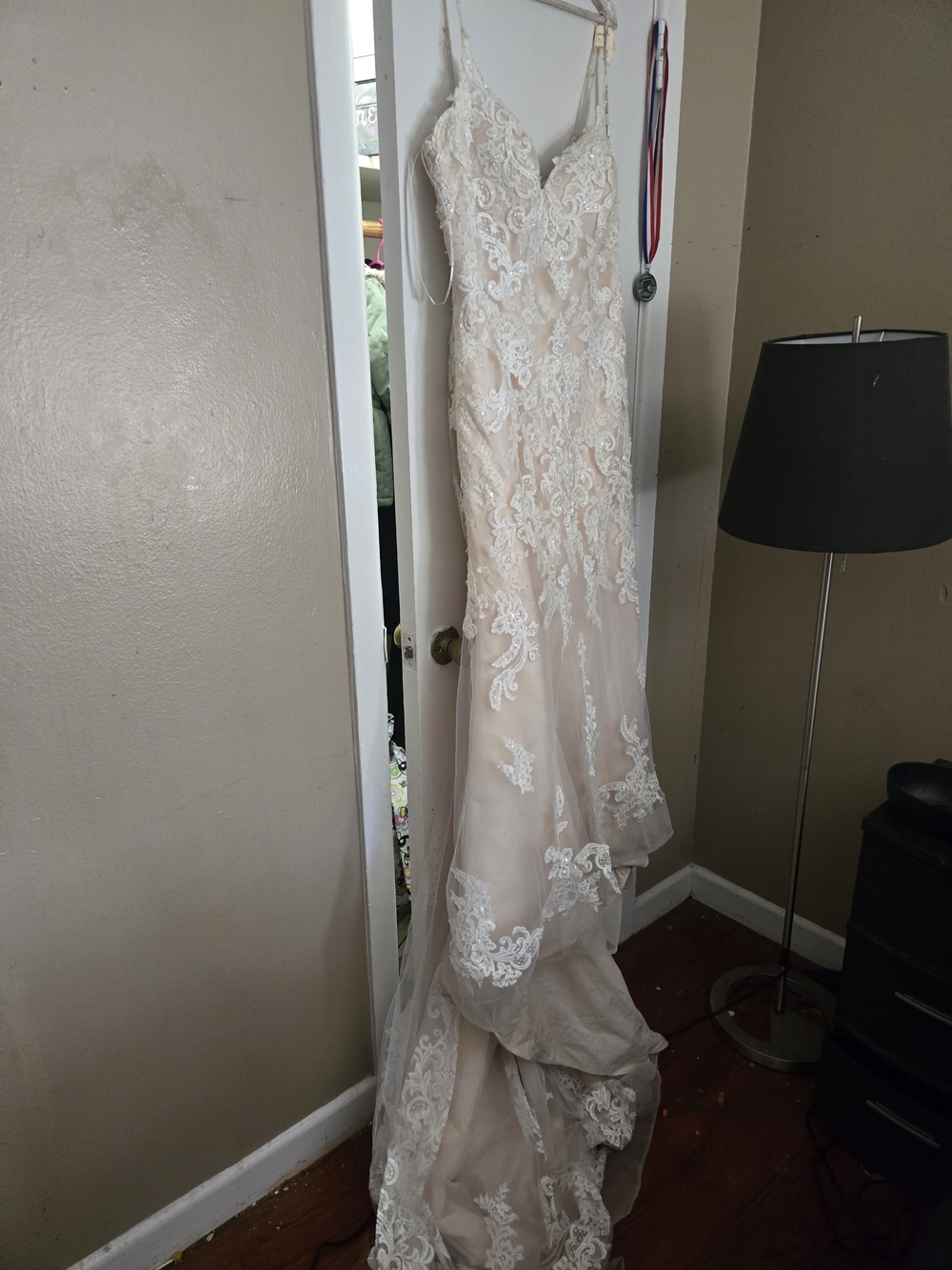 Maggie Sottero Blush and Ivory Lace Wedding Dress